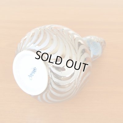 画像5: プラチナ流水 金魚絵 瓢形 小花瓶 藤井錦彩 作