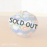 染錦菊華紋 小花瓶 藤井錦彩 作