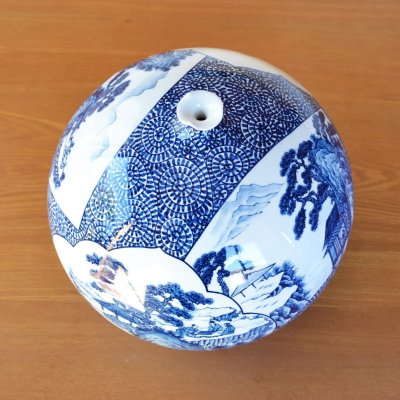 画像6: 大作 染付蛸唐草 間取山水絵 大壷 藤井錦彩 作