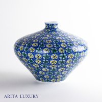 染錦小花文様 小花瓶 藤井錦彩 作