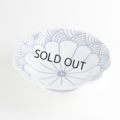 菊割青海波 15ｃｍ深皿