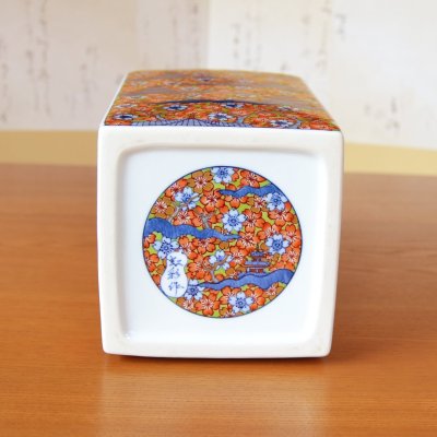 画像5: 大作 染錦桜閣 四角花瓶 笠原虹彩 作