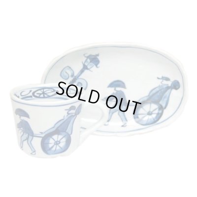 人力車 コーヒー碗皿
