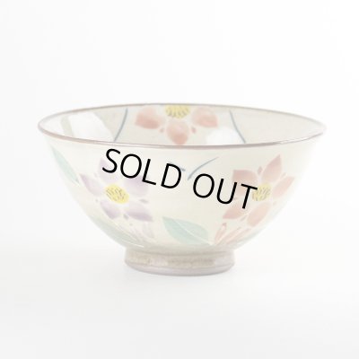 花りんどう（赤）茶碗