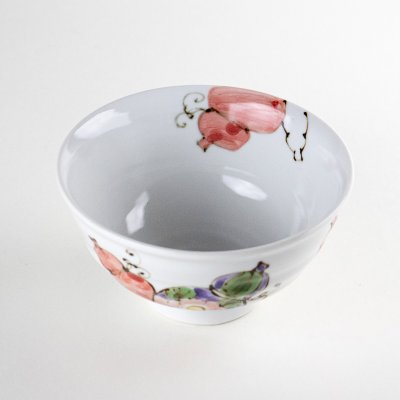 画像2: 花六瓢（赤）茶碗