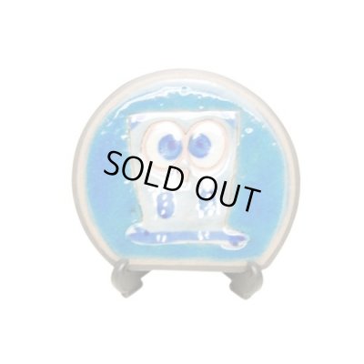 愛ふくろう（青）　ミニ飾皿