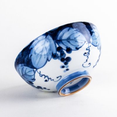 渕濃ぶどう（青）　茶碗