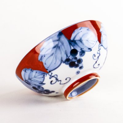 渕濃ぶどう（赤）　茶碗