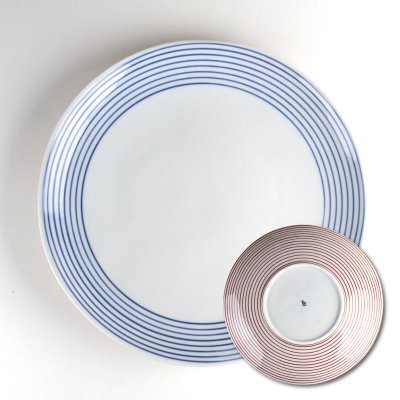 画像3: 二彩千筋 8寸皿(1枚)