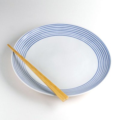 画像6: 二彩千筋 8寸皿(1枚)