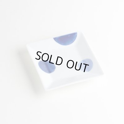 二彩丸紋 正角小皿