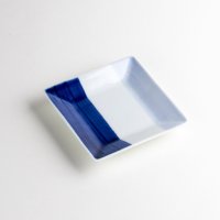 二彩ブルー 正角小皿