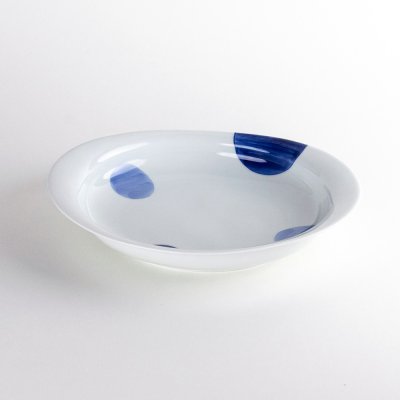 ニ彩丸紋　楕円カレー皿