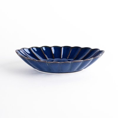 画像2: 群青　菊彫楕円鉢