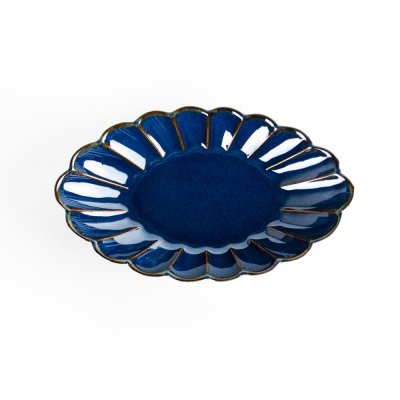 画像3: 群青　菊彫楕円鉢