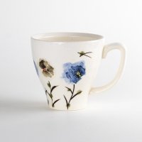 ちぢれ花（青）　マグカップ