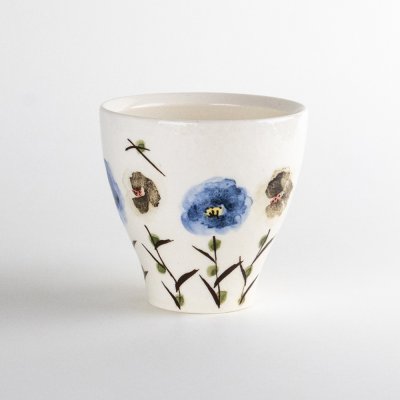 画像4: ちぢれ花（青）　マグカップ