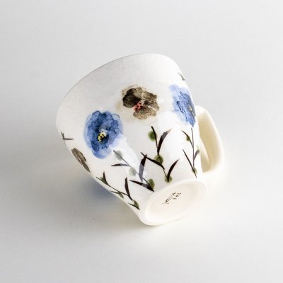 画像5: ちぢれ花（青）　マグカップ