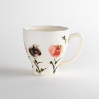 ちぢれ花（赤）　マグカップ