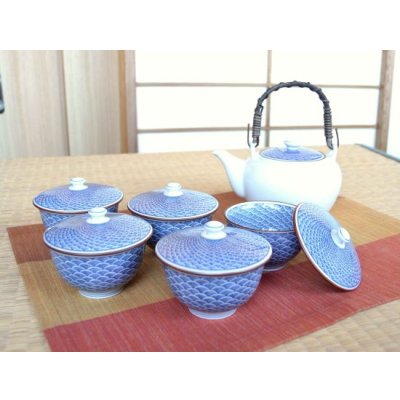 青海波 土瓶汲出し茶器（化粧箱入）