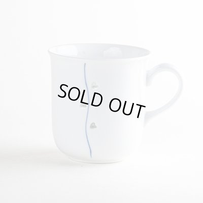 【名入れ・名前入り】水晶彫ハートライン（青）　マグカップ