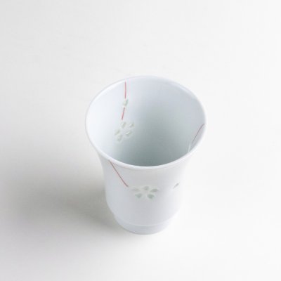 画像3: 【名入れ・名前入り】水晶彫花あそび(赤)湯呑