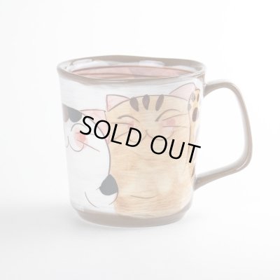 【有田焼】仲良しネコ（赤）　マグカップ