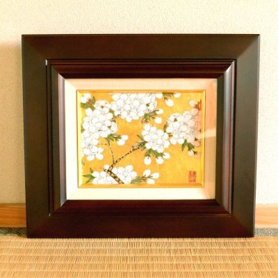 画像2: 日本のお土産 おみやげ 海外へのおみやげ 伝統工芸品 壁掛け 壁飾り 陶額 有田焼 金襴手 金箔 桜 小 陶器 日本製