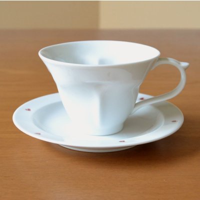 画像6: 結婚祝い プレゼント 有田焼 ハートの形が浮かび上がる コーヒー カップ＆ソーサー ペアー ハートinクローバー 青 赤 のし・メッセージカード付き