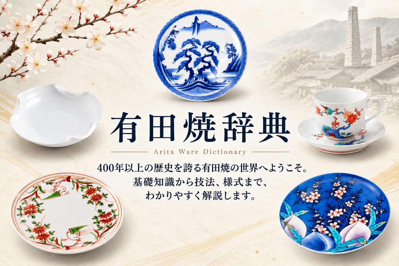有田焼大辞典。歴史、様式、絵付け、技法をわかりやすく紹介する案内ページ