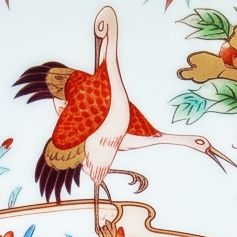 古伊万里様式の吉祥文様の鳥のアップ