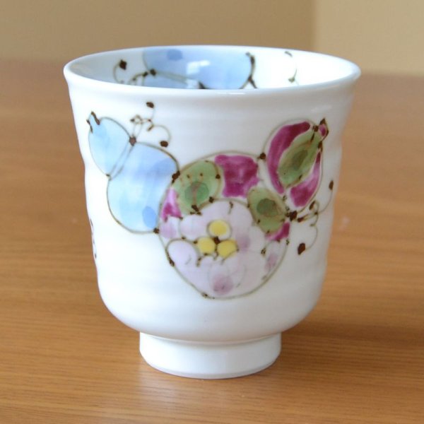 画像3: 百寿のお祝い 無病息災を願った縁起物ギフト 有田焼 湯呑み 花六瓢 青 百寿熨斗・メッセージカード付き 木箱入り (3)