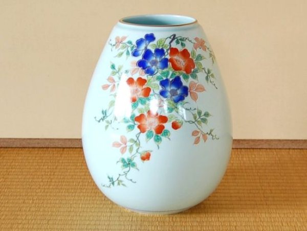 染錦ばら 花瓶（木箱入）