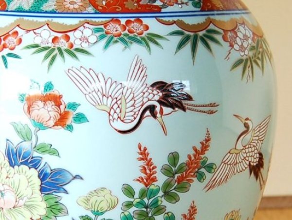 画像2: 鶴花園 花瓶(木箱付) (2)