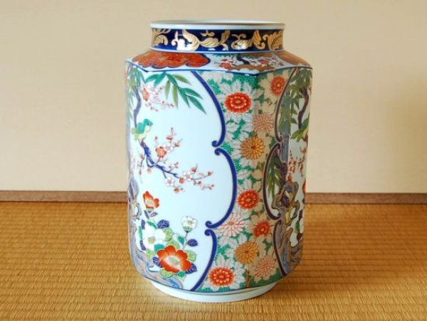 画像2: 古伊万里花鳥 花瓶(木箱入) (2)