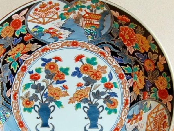 画像2: 金襴菊那 尺寸皿(30cm) (2)