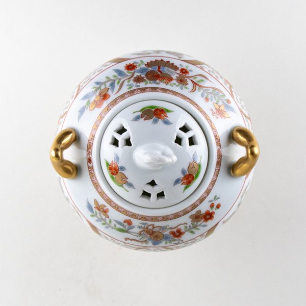 画像4: 錦獅子絵 香炉（木箱入） (4)