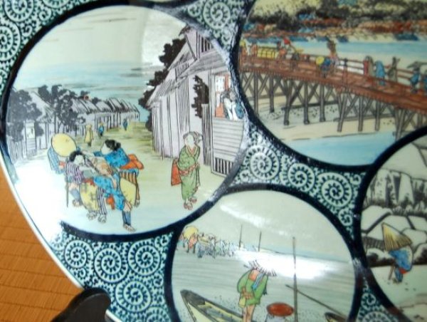 画像3: 東海道五十三次七景 尺5寸皿(46cm) (3)