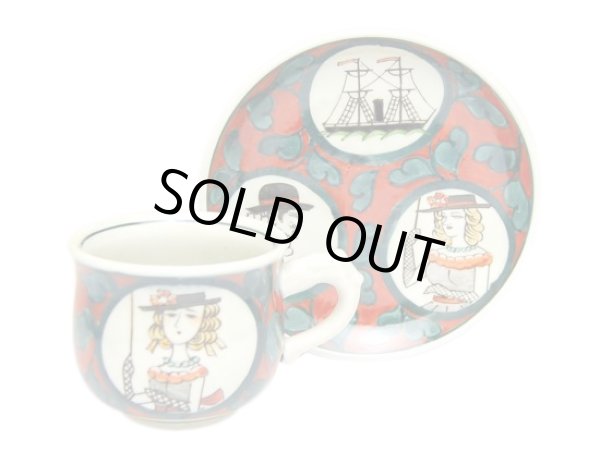 南蛮人（赤） コーヒー碗皿