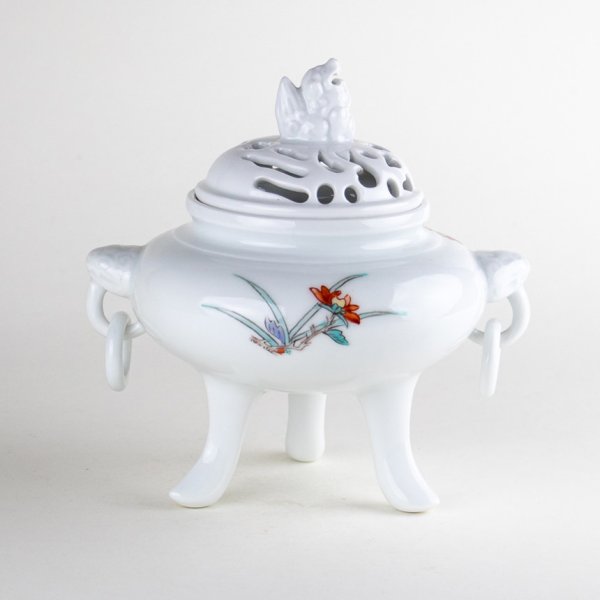 画像3: 錦牡丹三つ足 香炉(木箱入) (3)