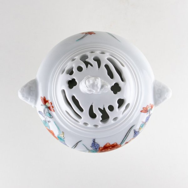 画像5: 錦牡丹三つ足 香炉(木箱入) (5)