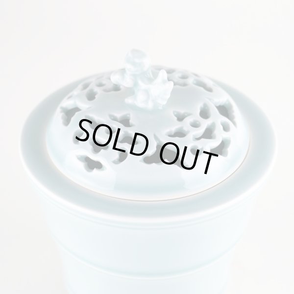 画像5: 青磁竹筒 香炉(木箱入) (5)