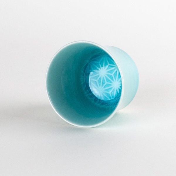 画像2: 麻の葉（マリンブルー）　ぐいのみ (2)