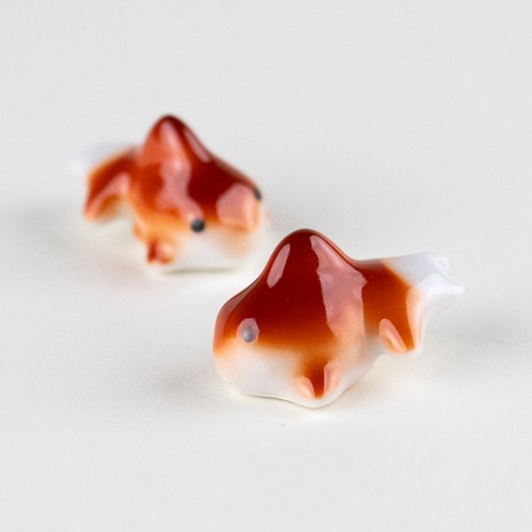 画像3: ミニ出目金(赤/赤)ペアー 置物 (3)
