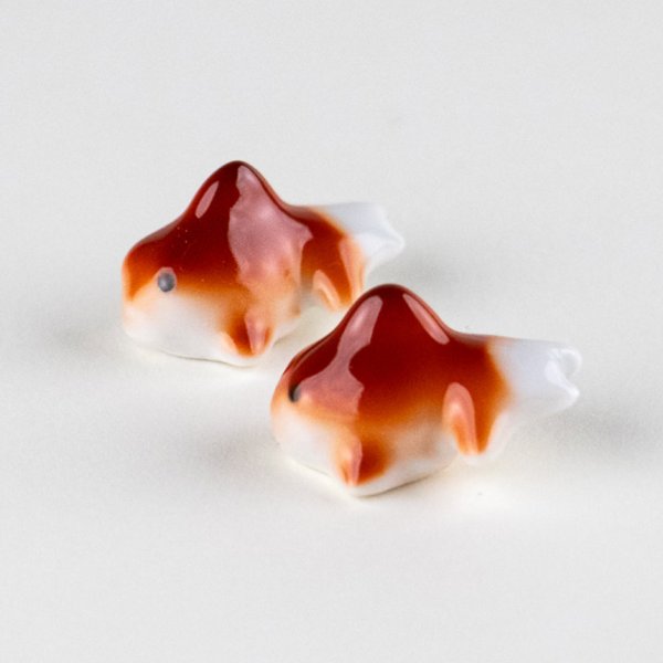 画像4: ミニ出目金(赤/赤)ペアー 置物 (4)