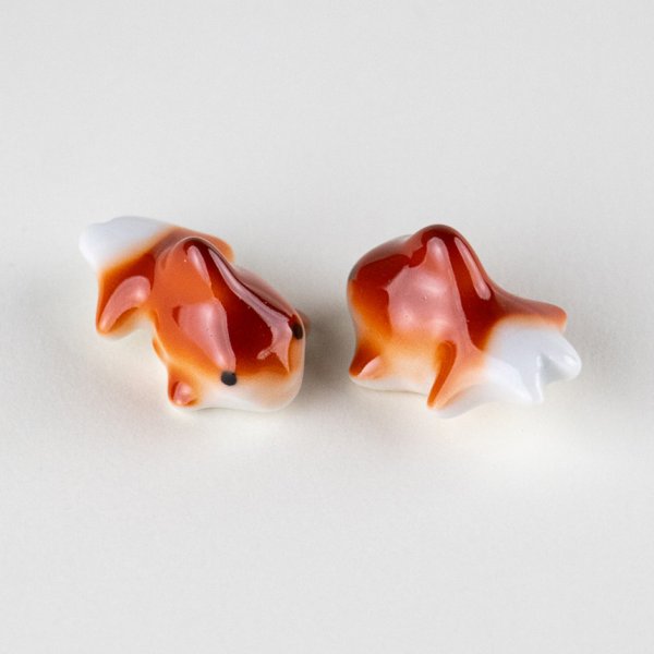 画像5: ミニ出目金(赤/赤)ペアー 置物 (5)