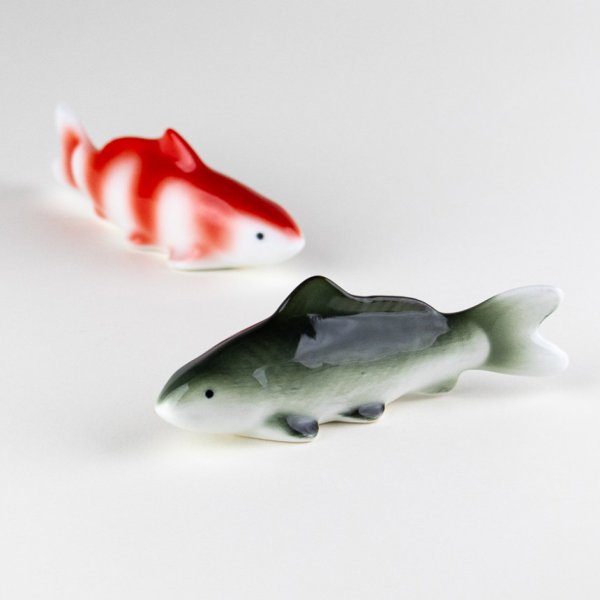 画像3: 鯉（緑/ブチ）ペアー　置物 (3)