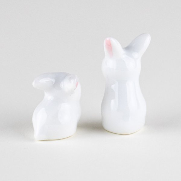 画像2: 白うさぎ(ペアー) 置物 (2)