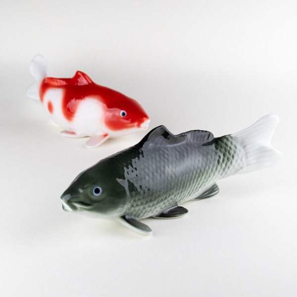 画像3: 鯉(中)ペアー置物 (3)