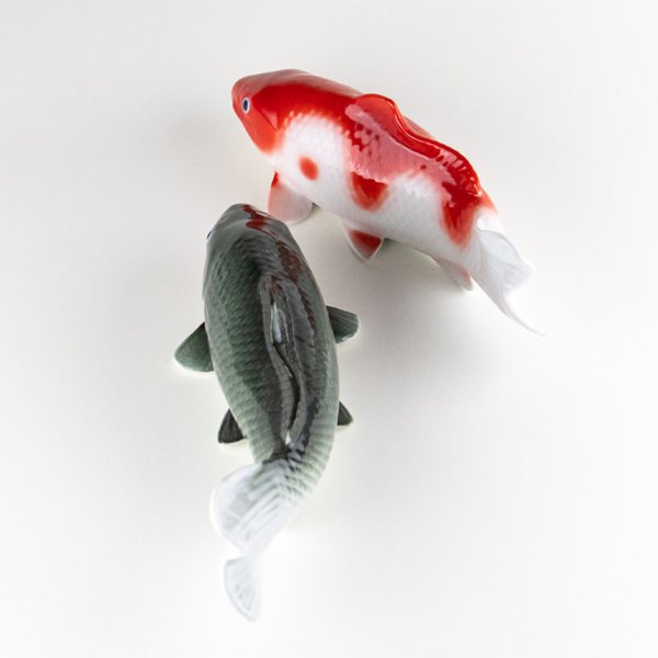 画像4: 鯉(中)ペアー置物 (4)